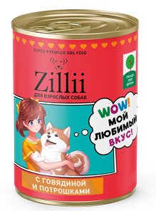 Корм ZILLII ZILLII для Взрослых Собак: с Говядиной и Потрошками — Глава о Полноценной Жизни!