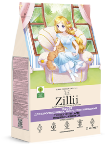 Корм ZILLII Для взрослых кошек, живущих в помещении