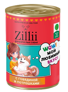 Корм ZILLII ZILLII для Взрослых Собак: с Говядиной и Потрошками — Глава о Полноценной Жизни!
